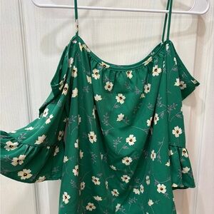 Kaileigh Green Floral Blouse